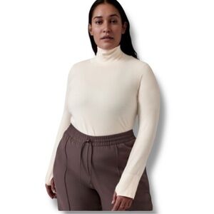 ATHLETA Foresthill Ascent Seamless Turtleneck - Plus 2X Chantilly Cream